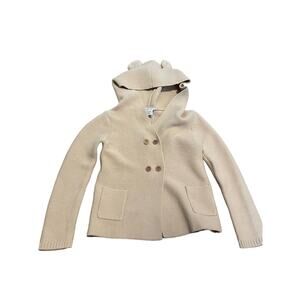 Cartwheels tan long sleeve hooded ears button knit cardigan sweater cotton 4T